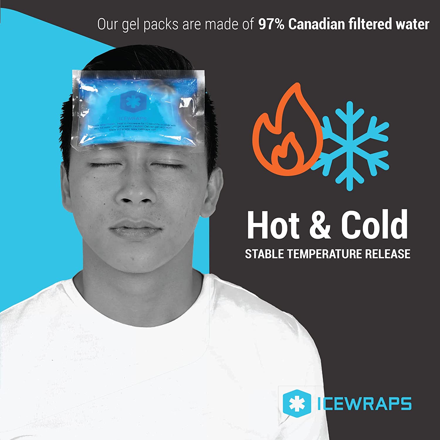 IceWraps 3x3 Mini Reusable Multipurpose Hot/Cold Gel Pack, 6 Pack